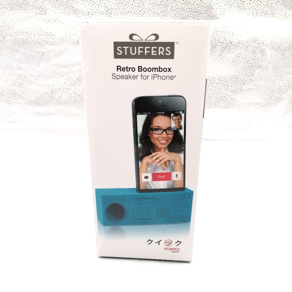 Kuikku Stuffer's Retro Boombox Speaker For iPhone (5, 5s, 6, 6s Etc.) Blue
